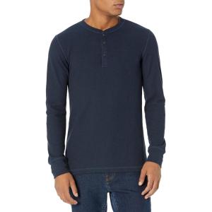 imageAmazon Essentials Long Sleeve Waffle Henley Shirts for Men SlimFitNavy