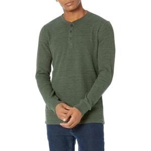 imageAmazon Essentials Long Sleeve Waffle Henley Shirts for Men SlimFitOlive Heather
