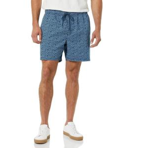 imageAmazon Essentials Mens 6quot Inseam Drawstring ShortIndigo Navy Palm Trees