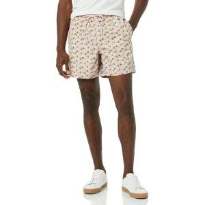 imageAmazon Essentials Mens 6quot Inseam Drawstring ShortLavender Palm Leaf Print