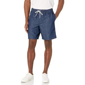 imageAmazon Essentials Mens 8quot Inseam RelaxedFit Drawstring Walk Shorts Available in Plus SizeDark Wash Chambray
