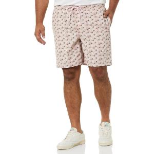 imageAmazon Essentials Mens 8quot Inseam RelaxedFit Drawstring Walk Shorts Available in Plus SizeDusty Pink Palm Leaf Print