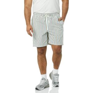 imageAmazon Essentials Mens 8quot Inseam RelaxedFit Drawstring Walk Shorts Available in Plus SizeGreen Pink Vertical Stripe