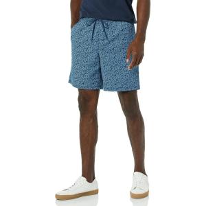 imageAmazon Essentials Mens 8quot Inseam RelaxedFit Drawstring Walk Shorts Available in Plus SizeNavy Palm Leaf Print