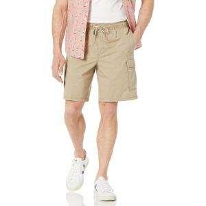 imageAmazon Essentials Mens 9quot Elastic Waist Cargo ShortKhaki Brown