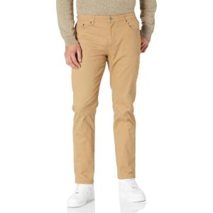 imageAmazon Essentials Mens AthleticFit Pants 5Pocket Stretch Twill Work Big ampamp TallDark Khaki Brown