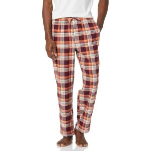 imageAmazon Essentials Mens Breathable Flannel Pajama Pant Available in Big ampamp TallBurgundy Orange White Plaid