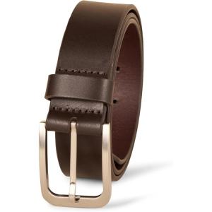 imageAmazon Essentials Mens Classic Jean Leather BeltBrown