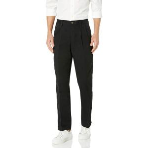 imageAmazon Essentials Mens ClassicFit WrinkleResistant Pleated Chino Pant Available in Big ampamp TallBlack