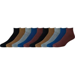imageAmazon Essentials Mens Cotton Ankle Socks Comfortable Moisture Wicking Cushioned 10 PairsBlueRedBlack