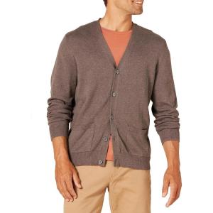 imageAmazon Essentials Mens Cotton Cardigan SweaterBrown Heather