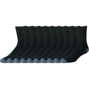 imageAmazon Essentials Mens Cotton Crew Socks  Comfortable Durable HalfCushioned 10 PairsBlack