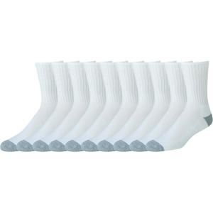 imageAmazon Essentials Mens Cotton Crew Socks  Comfortable Durable HalfCushioned 10 PairsWhite