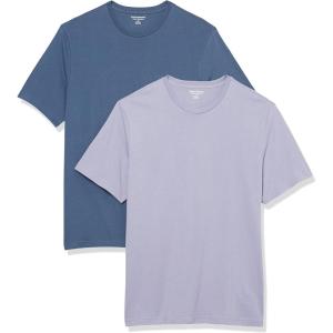 imageAmazon Essentials Mens Cotton RegularFit ShortSleeve Crewneck TShirt Pack of 2LavenderWashed Blue