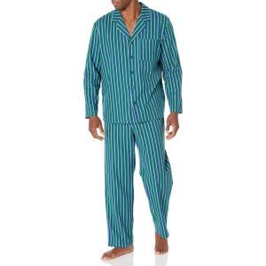 imageAmazon Essentials Mens Flannel Pajama SetBlue Green Stripe