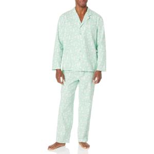 imageAmazon Essentials Mens Flannel Pajama SetMint Green Forest Animals