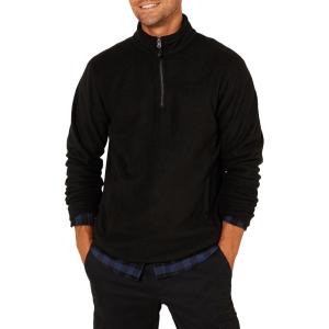 imageAmazon Essentials Mens Fleece Jacket 14 Zipper PulloverBlack