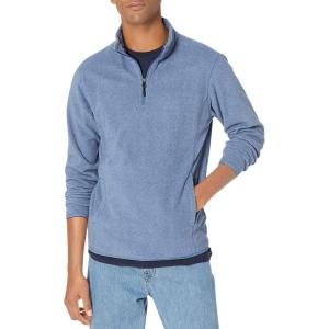 imageAmazon Essentials Mens Fleece Jacket 14 Zipper PulloverBlue Heather