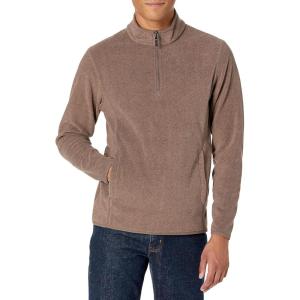 imageAmazon Essentials Mens Fleece Jacket 14 Zipper PulloverBrown Heather