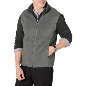 imageAmazon Essentials Mens FullZip Polar Fleece Vest Available in Big ampamp TallCharcoal Heather