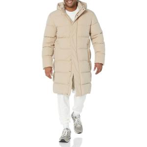 imageAmazon Essentials Mens Hooded Long Puffer CoatTan