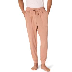 imageAmazon Essentials Mens Knit Cotton Blend Jogger Pajama PantsLight Brown