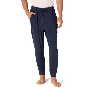 imageAmazon Essentials Mens Knit Cotton Blend Jogger Pajama PantsNavy