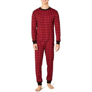 imageAmazon Essentials Mens Knit Pajama SetClassic Buffalo Check