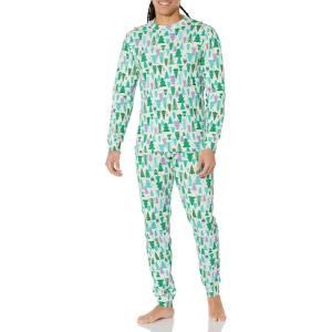 imageAmazon Essentials Mens Knit Pajama SetEcru Festive Tree