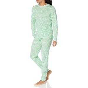 imageAmazon Essentials Mens Knit Pajama SetMint Green Forest Animals
