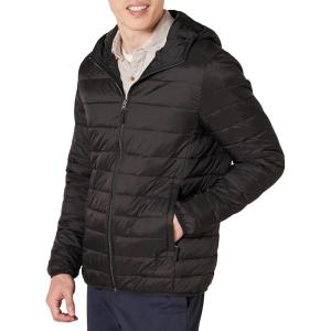 imageAmazon Essentials Mens Lightweight WaterResistant Packable Hooded Puffer JacketBlack