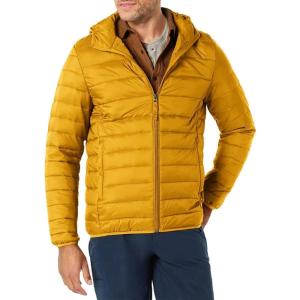 imageAmazon Essentials Mens Lightweight WaterResistant Packable Hooded Puffer JacketCaramel