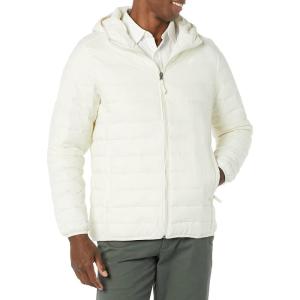 imageAmazon Essentials Mens Lightweight WaterResistant Packable Hooded Puffer JacketLight Beige