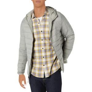 imageAmazon Essentials Mens Lightweight WaterResistant Packable Hooded Puffer JacketLight Grey