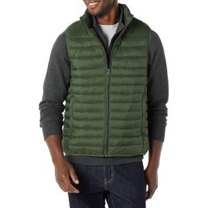 imageAmazon Essentials Mens Lightweight WaterResistant Packable Puffer VestDark Olive