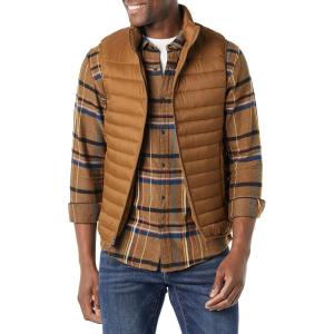 imageAmazon Essentials Mens Lightweight WaterResistant Packable Puffer VestLight Brown