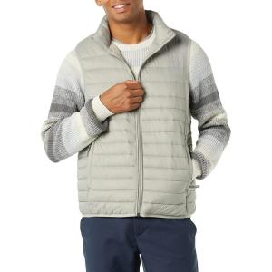 imageAmazon Essentials Mens Lightweight WaterResistant Packable Puffer VestLight Grey