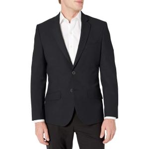 imageAmazon Essentials Mens LongSleeve ButtonFront SlimFit Stretch BlazerBlack
