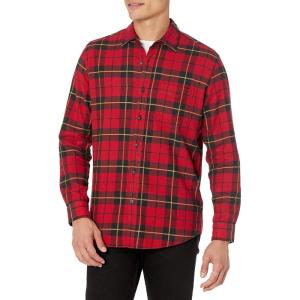imageAmazon Essentials Mens LongSleeve Flannel Shirt  Discontinued ColorsBlack Red Yellow Large Plaid