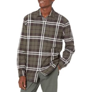 imageAmazon Essentials Mens LongSleeve Flannel Shirt  Discontinued ColorsOlive Plaid