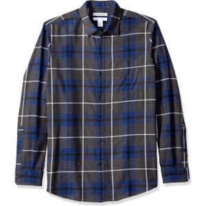 imageAmazon Essentials Mens LongSleeve Flannel Shirt Available in Big ampamp TallBlue Charcoal Heather Plaid
