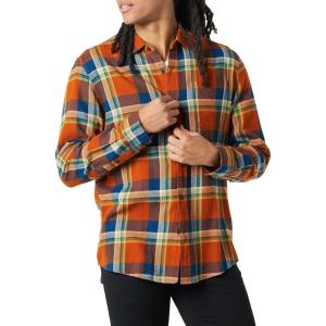 imageAmazon Essentials Mens LongSleeve Flannel Shirt Available in Big ampamp TallBlue Rust Orange Plaid
