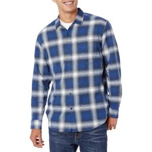 imageAmazon Essentials Mens LongSleeve Flannel Shirt Available in Big ampamp TallBlue White Large Plaid