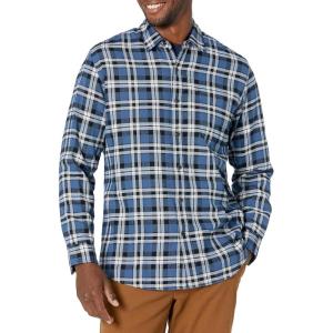 imageAmazon Essentials Mens LongSleeve Flannel Shirt Available in Big ampamp TallBlue White Plaid