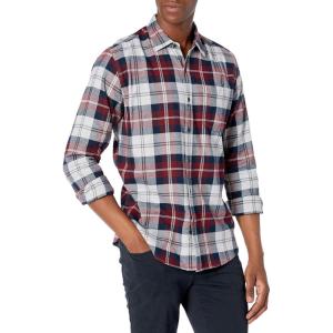 imageAmazon Essentials Mens LongSleeve Flannel Shirt Available in Big ampamp TallBurgundy Grey Plaid