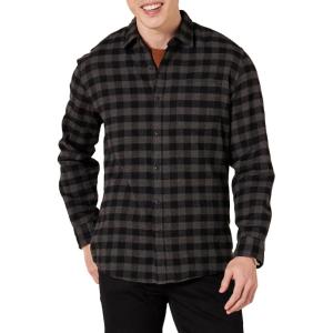 imageAmazon Essentials Mens LongSleeve Flannel Shirt Available in Big ampamp TallCharcoal Buffalo Plaid