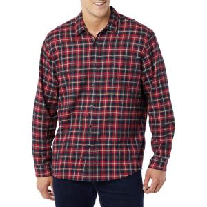 imageAmazon Essentials Mens LongSleeve Flannel Shirt Available in Big ampamp TallDark Red Plaid