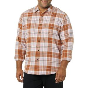 imageAmazon Essentials Mens LongSleeve Flannel Shirt Available in Big ampamp TallMauve Rust Plaid