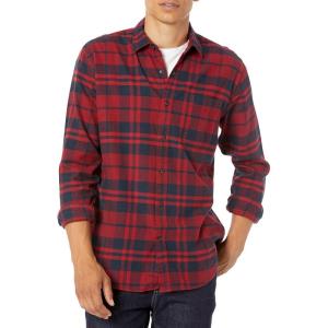 imageAmazon Essentials Mens LongSleeve Flannel Shirt Available in Big ampamp TallRed Plaid