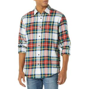 imageAmazon Essentials Mens LongSleeve Flannel Shirt Available in Big ampamp TallRed White Tartan Plaid